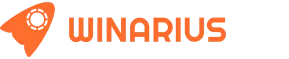 Napis Winarius z ikoną rakiety